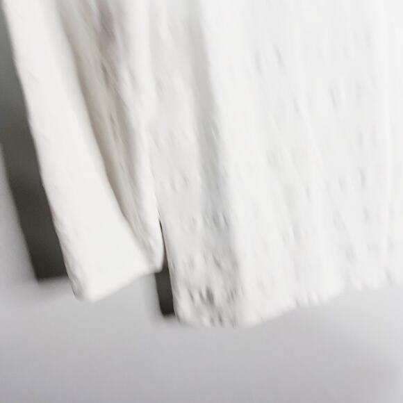 J McLaughlin S White Chainlink Carly Catalina Cloth Split V Neck 3/4 Sleeve Top - Picture 8 of 10